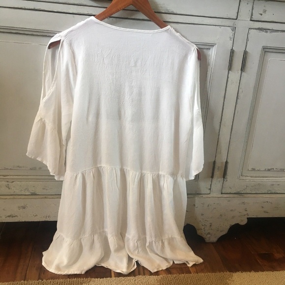 NWT White Crochet Lace Tunic Cotton Blouse Top - Picture 4 of 6